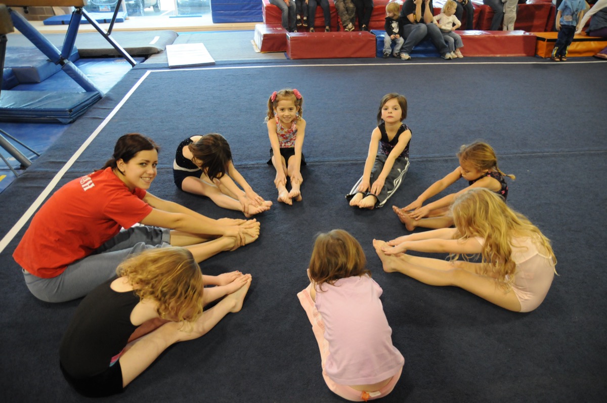 Young gymnasts training at Bare Foot Gym in St. George